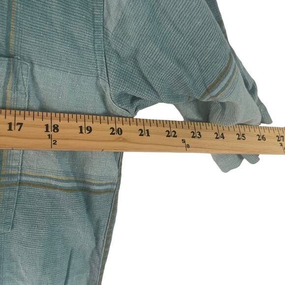 Bruno Men's Size Large Linen Blend Light Blue Button Up Shirt - Picture 6 of 7